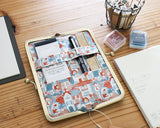 るぅの がま口ペンケース 猫の街 手鏡 猫の顔 ねこ ネコ 猫 がま口 ペンケース 筆箱 筆入れ ポーチ ネイビー ブルー グレー おしゃれ ハンドメイド カジュアル RUNO Pen case Neko cat