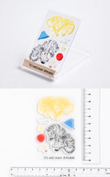 TO-MEI HAN Sello transparente Realista Kinoko Pequeño Showa Cafe Gato pequeño Cartero Jakuchu Tiger Cat Gathering