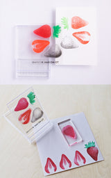 TO-MEI HAN Klarer Stempel, mehrfarbig, geschichtet, Obst, Erdbeere, Kiwi, Kiefer, Wassermelone, Mandarine, frische Zitrone, frischer Apfel, Acryl im Lieferumfang enthalten