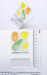 TO-MEI HAN Klarer Stempel, mehrfarbig, geschichtet, Obst, Erdbeere, Kiwi, Kiefer, Wassermelone, Mandarine, frische Zitrone, frischer Apfel, Acryl im Lieferumfang enthalten