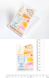 TO-MEI HAN Sello transparente Multicolor Apilamiento Helado suave/Sundae Torre Hamburguesa apilada THE Cream Soda Limonada Sensación Flor de primavera Clavel