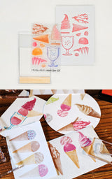 TO-MEI HAN Sello transparente Multicolor Apilamiento Helado suave/Sundae Torre Hamburguesa apilada THE Cream Soda Limonada Sensación Flor de primavera Clavel