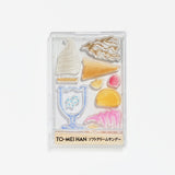 TO-MEI HAN Sello transparente Multicolor Apilamiento Helado suave/Sundae Torre Hamburguesa apilada THE Cream Soda Limonada Sensación Flor de primavera Clavel