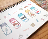 Tampon transparent TO-MEI HAN Pile multicolore THE Cream soda Tower stack burger Ambiance limonade Fleurs de printemps Oeillet Soft serve/Sundae Hard pudding & jelly Bouteille de lait Hokkaido