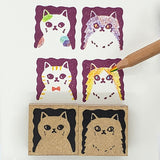 Tomiko Han Tomikohan Stamp 30mm Bob San Tsuyoshi Folk Cat Cat Cat Cat Cat Cat Cat Nagoho