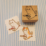 とみこはん TOMIKOHAN スタンプ 3センチ 3cm 30mm 2人で読書 タコウインナー相合傘 ペンのりねこ 頭がクリームソーダ はんこ ハンコ stamp