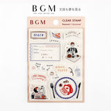 BGM クリアスタンプ はんこ 記録 グルメ