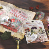 BGM クリアシール 庭園郵便局 ピンク イエロー ブルー グリーン ラベンダー レッド 切り花 ドライフラワー 10デザインx3枚(30枚) ビージーエム 手帳 ギフト