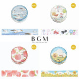 BGM ビージーエム 夏限定 マスキングテープ 15mm 1.5cm 1.5センチ 15ミリ幅 かもめ 縁日 夏桃 向日葵 数量 限定 マステ ギフトカード 手帳 コラージュ 素材