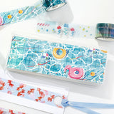 BGM ビージーエム 夏限定 クリアテープ 20mm 2cm 2センチ 20ミリ幅 金魚鉢 プール 夏の気配 乾杯 数量 限定 マステ ギフトカード 手帳 コラージュ 素材