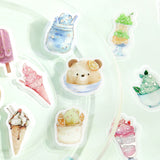 BGM ビージーエム フレークシール 箔押し 夏限定 2023 Limited 午後の風鈴 夏のスイーツ 海の物語 花火大会 15デザインx3枚(45枚) ギフト カード 手帳