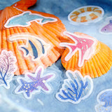 BGM ビージーエム フレークシール 箔押し 夏限定 2023 Limited 午後の風鈴 夏のスイーツ 海の物語 花火大会 15デザインx3枚(45枚) ギフト カード 手帳