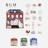 BGM ビージーエム フレークシール 箔押し 夏限定 2023 Limited 午後の風鈴 夏のスイーツ 海の物語 花火大会 15デザインx3枚(45枚) ギフト カード 手帳