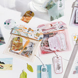BGM トレーシングペーパーシール 島での出会い グリーン ピンク ブルー ホワイト ラベンダー イエロー レッド ネービー 15デザインx3枚(45枚) ギフト カード 手帳 ネイビー ビージーエム