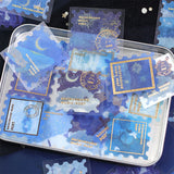 BGM ビージーエム フレークシール 箔押し 郵便局・夜の図鑑 散歩道 動物の森 銀河ツアー 15デザインx3枚(45枚) ギフト カード 手帳