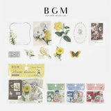 BGM ミックスシール 箔押し ヴィンテージ 10デザイン×3枚入り ヴィンテージ イエロー グリーン ブルー レッド ビージーエム 手帳 ギフト