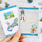 BGM ビージーエム フレークシール 和紙 箔押し アルプス物語 茶 赤 青 緑 ギフト 15デザインx3枚(45枚) ギフト カード 手帳