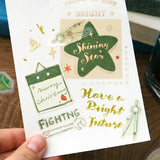 BGM ビージ-エム トレーシングペーパーシール 休日のお店巡り 45枚入り ベーカリー カフェ 本屋 文房具 かわいい ギフト カード 手帳