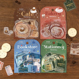 BGM ビージ-エム トレーシングペーパーシール 休日のお店巡り 45枚入り ベーカリー カフェ 本屋 文房具 かわいい ギフト カード 手帳