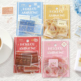 BGM ビージ-エム トレーシングペーパーシール 北欧編み物 45枚入り ニット 模様 布 テキスタイル かわいい ギフト カード 手帳