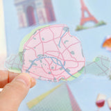 BGM ビージ-エム クリアシール シティウォーク 30枚入り 透明シール パリ 東京 ロンドン ニューヨーク 世界 観光地 旅行 ギフト カード 手帳