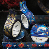 BGM マスキングテープ 6個セット 箔押し 15mm タイルアート BGM-SET39