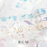 BGM マスキングテープ 箔押し スペシャル 20mm 2cm 2センチ幅 BM-SPHC001 白昼・クラゲ BM-SPHC002 白昼・星辰 BM-SPHC003 白昼・羽 BM-SPHC004 白昼・自然 ビージーエム