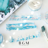 BGM マスキングテープ 箔押し 20mm 2cm 2センチ幅 スペシャル 水彩の町 東京タワー 都会 ヨーロッパの街 別荘 富士山 海岸 ビージーエム
