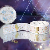 BGM マスキングテープ 箔押し スペシャル 15mm 1.5cm 1.5センチ幅 星座・3/21-7/22 星座・7/23-11/22 星座・11/23-3/20 カラフル 夜空 青空 ビージーエム
