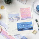 BGM マスキングテープ スペシャル Special 箔押し 30mm 3cm 3センチ 30ミリ幅 点描画 牧場 海辺 雪山 星夜 庭園 夕景 マステ ビージーエム