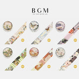 BGM マスキングテープ Special 箔押し ロマンへの招待 30mm 3cm 3センチ幅 花 蝶 果物 物語 甘味 手紙 ヴィンテージ ビージーエム 手帳 ギフト