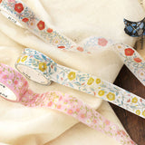 BGM マスキングテープ 箔押し 15mm 1.5cm 1.5センチ 15ミリ幅 マステ 花模様・山茶花 花模様・紫陽花 花模様・櫻 花模様・梅 ビージーエム