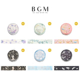 BGM マスキングテープ Life 箔押し 15mm 1.5cm 1.5センチ 15ミリ幅 マステ ナチュラル・紫 ナチュラル・緑 お米大好き フェアリーテイル 銀雪 魔法の呪文 ビージーエム