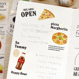 BGM ビージ-エム マスキングテープ 30mm 3cm 3センチ 3ミリ幅 今日のメニュー 幅広 食べ物 アルファベット 文字入り ピザ 寿司 ギフト マステ カード 手帳