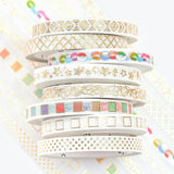 BGM Masking Tape 5mm LIFE Basic Check Waffle Dot Star Antique Pattern Star Day Mystery Pattern Flowers Melody Tape Ice