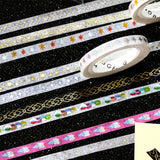 BGM Masking Tape 5mm LIFE Basic Check Waffle Dot Star Antique Pattern Star Day Mystery Pattern Flowers Melody Tape Ice