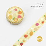 BGM マスキングテープ Life 15mm 1.5cm 1.5センチ幅 箔押し 星降る夜に 花信風 花咲く ビタミン 海の唄 小さなコスモ 打上花火 江戸物語 マステ 手帳 ギフト