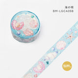 BGM マスキングテープ Life 15mm 1.5cm 1.5センチ幅 箔押し 星降る夜に 花信風 花咲く ビタミン 海の唄 小さなコスモ 打上花火 江戸物語 マステ 手帳 ギフト