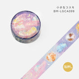 BGM マスキングテープ Life 15mm 1.5cm 1.5センチ幅 箔押し 星降る夜に 花信風 花咲く ビタミン 海の唄 小さなコスモ 打上花火 江戸物語 マステ 手帳 ギフト