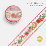BGM マスキングテープ ライフ Life 箔押し 20mm 2cm 2センチ 20ミリ幅 マステ 青い花の海 BM-LGCD047 レース・苺スイーツ BM-LGCD048 猫の顔 BM-LGCD049 ビージーエム ネコ