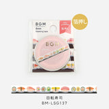 BGM マスキングテープ Life 箔押し 5mm 5ミリ マステ 白い鳥 星座 牛 足跡 寿司 ラーメン リボン チューリップ リンゴ イチゴ 食器 ビージーエム 手帳 ギフト