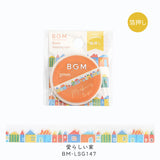 BGM マスキングテープ ライフ Life 箔押し 5mm お茶時間 TAPE-001