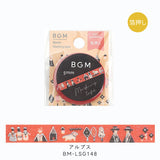 BGM マスキングテープ ライフ Life 箔押し 5mm お茶時間 TAPE-001