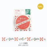 BGM マスキングテープ ライフ Life 箔押し 5mm お茶時間 TAPE-001