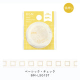 BGM Masking Tape 5mm LIFE Basic Check Waffle Dot Star Antique Pattern Star Day Mystery Pattern Flowers Melody Tape Ice