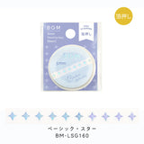 BGM Masking Tape 5mm LIFE Basic Check Waffle Dot Star Antique Pattern Star Day Mystery Pattern Flowers Melody Tape Ice