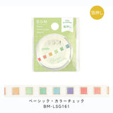 BGM Masking Tape 5mm LIFE Basic Check Waffle Dot Star Antique Pattern Star Day Mystery Pattern Flowers Melody Tape Ice