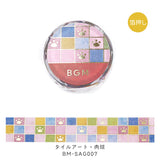 BGM マスキングテープ 6個セット 箔押し 15mm タイルアート BGM-SET39