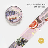 BGM マスキングテープ Special 箔押し ロマンへの招待 30mm 3cm 3センチ幅 花 蝶 果物 物語 甘味 手紙 ヴィンテージ ビージーエム 手帳 ギフト