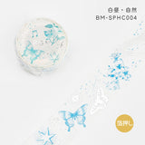BGM マスキングテープ 箔押し スペシャル 20mm 2cm 2センチ幅 BM-SPHC001 白昼・クラゲ BM-SPHC002 白昼・星辰 BM-SPHC003 白昼・羽 BM-SPHC004 白昼・自然 ビージーエム